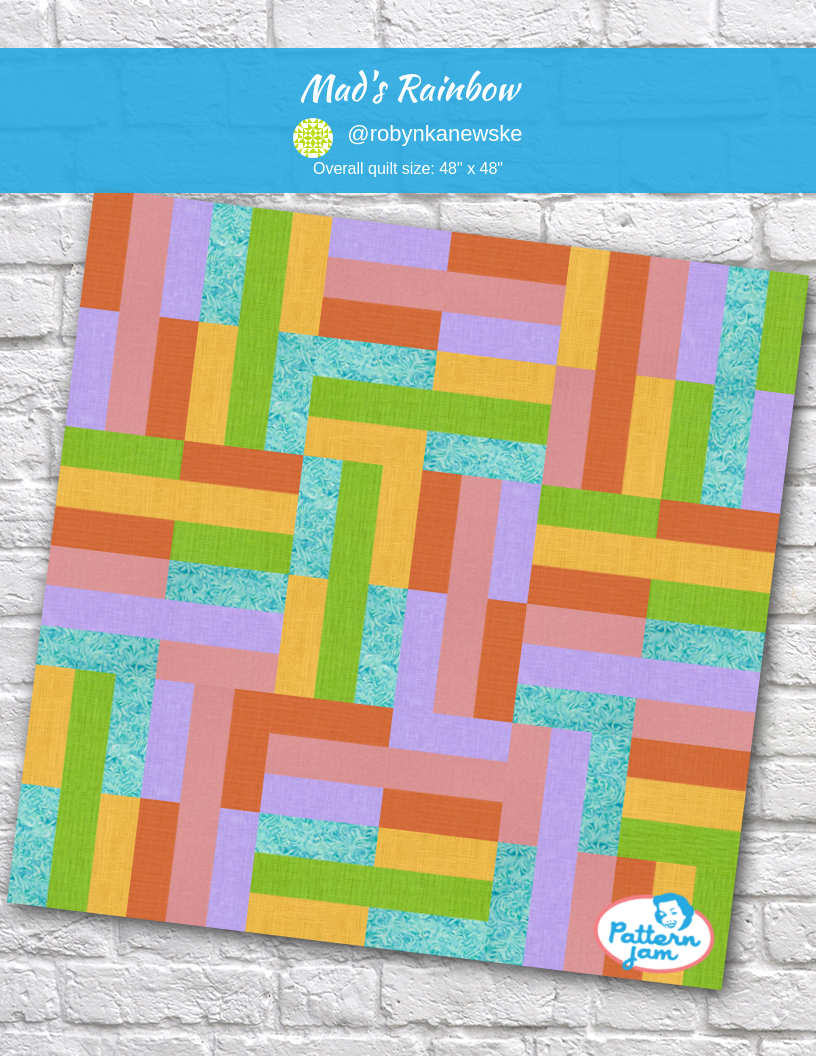 Mad's Rainbow - custom quilt designed by &#64;robynkanewske using PatternJam quilt design software