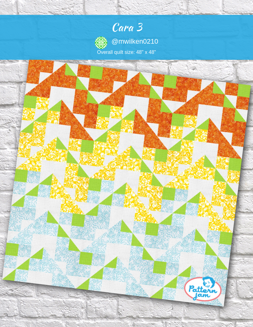 Cara 3 - custom quilt designed by &#64;mwilken0210 using PatternJam quilt design software