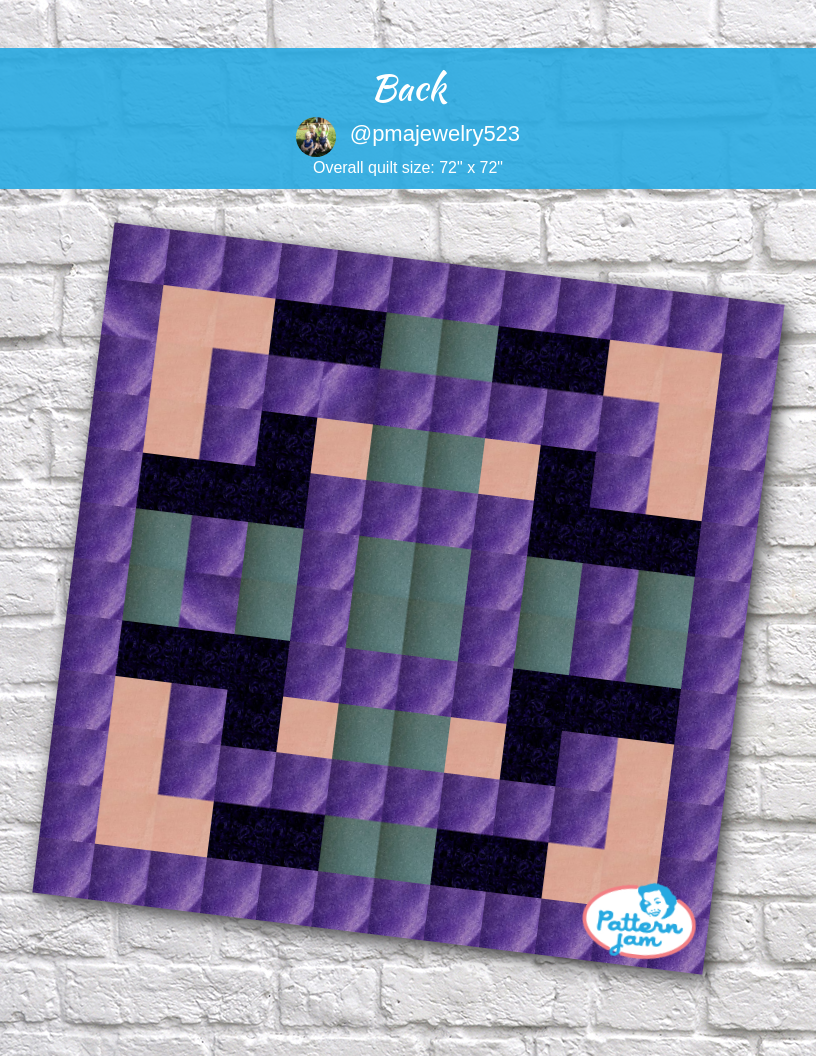 Back - custom quilt designed by &#64;pmajewelry523 using PatternJam quilt design software