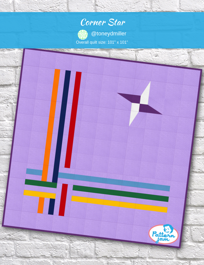 Corner Star - custom quilt designed by &#64;toneydmiller using PatternJam quilt design software
