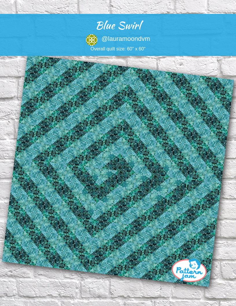 blue swirl - custom quilt designed by &#64;lauramoondvm using PatternJam quilt design software