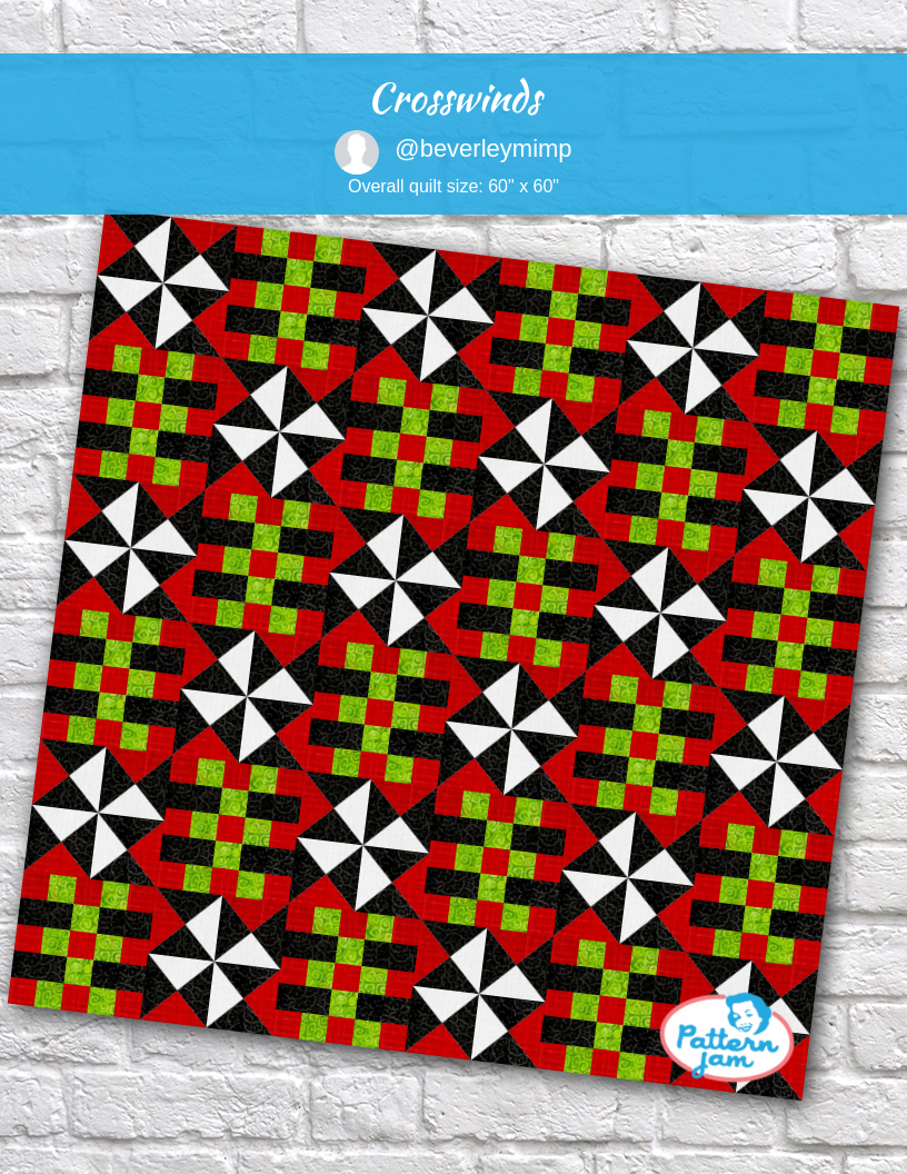 Crosswinds - custom quilt designed by &#64;beverleymimp using PatternJam quilt design software