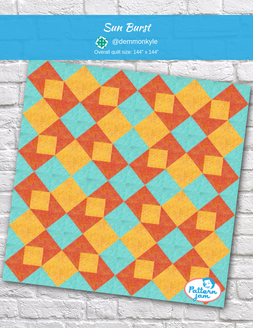sun burst - custom quilt designed by &#64;demmonkyle using PatternJam quilt design software