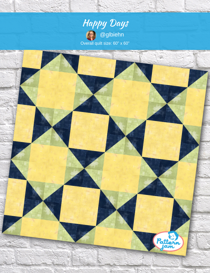 Happy Days - custom quilt designed by &#64;glbiehn using PatternJam quilt design software