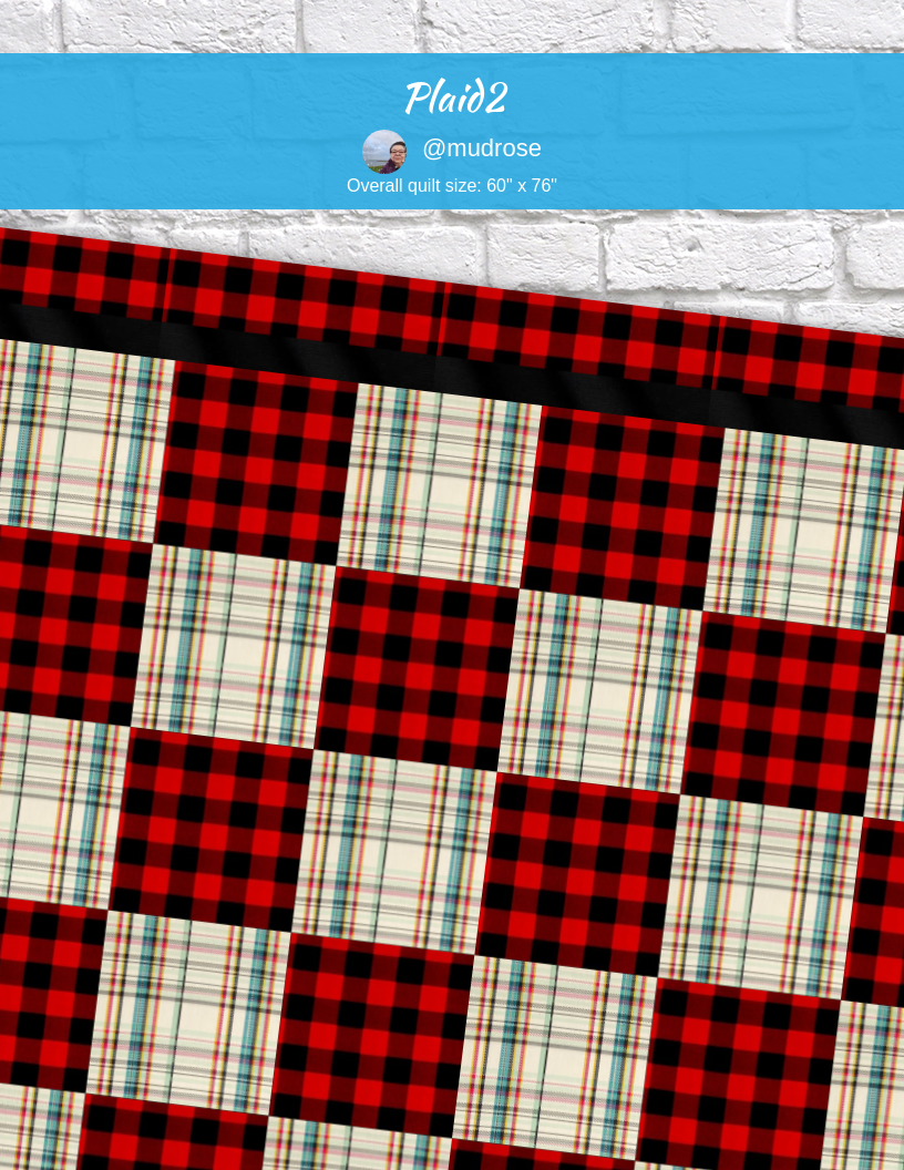 Plaid2 - custom quilt designed by &#64;mudrose using PatternJam quilt design software