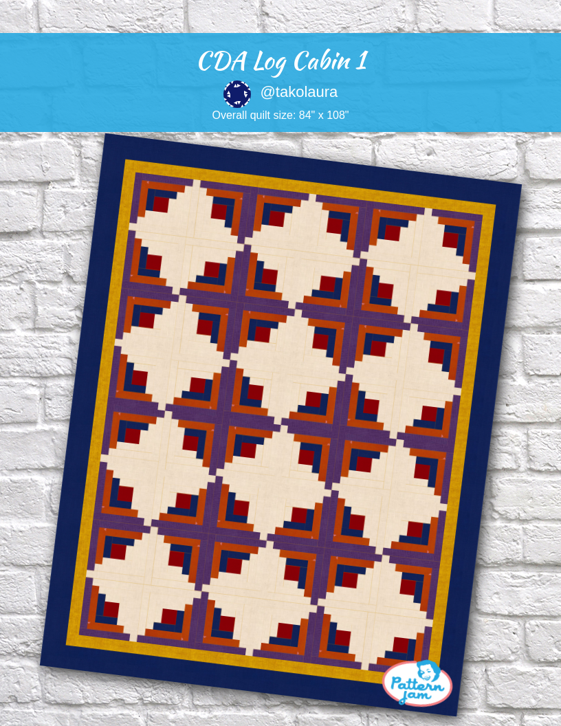 CDA log cabin 1 - custom quilt designed by &#64;takolaura using PatternJam quilt design software