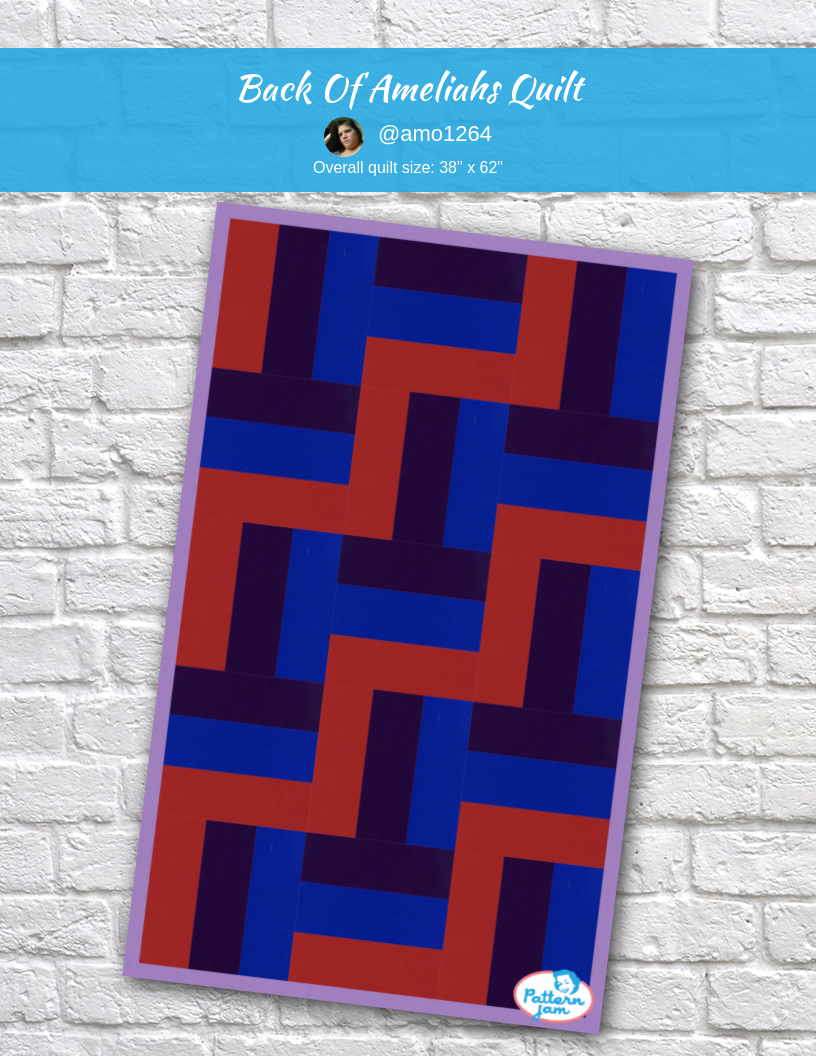 Back of Ameliahs Quilt - custom quilt designed by &#64;amo1264 using PatternJam quilt design software