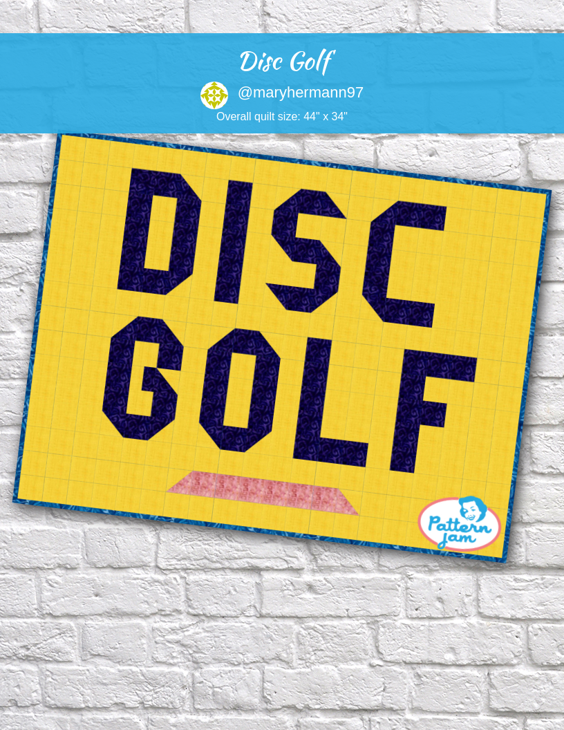 disc golf - custom quilt designed by &#64;maryhermann97 using PatternJam quilt design software