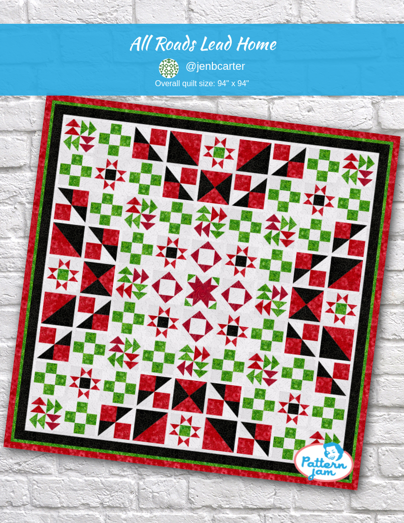 All Roads Lead Home - custom quilt designed by &#64;jenbcarter using PatternJam quilt design software