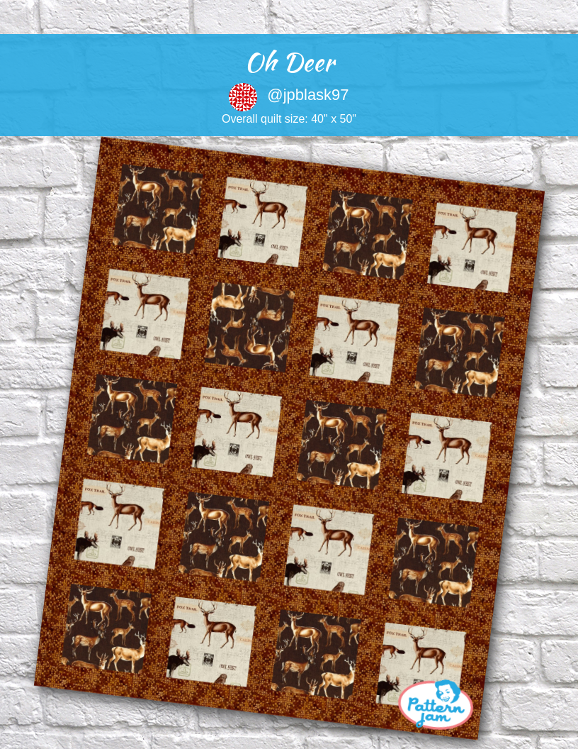 Oh Deer - custom quilt designed by &#64;jpblask97 using PatternJam quilt design software