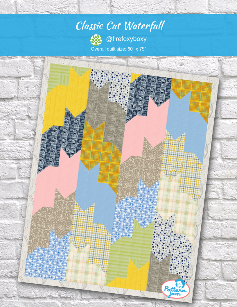 Classic Cat Waterfall - custom quilt designed by &#64;firefoxyboxy using PatternJam quilt design software