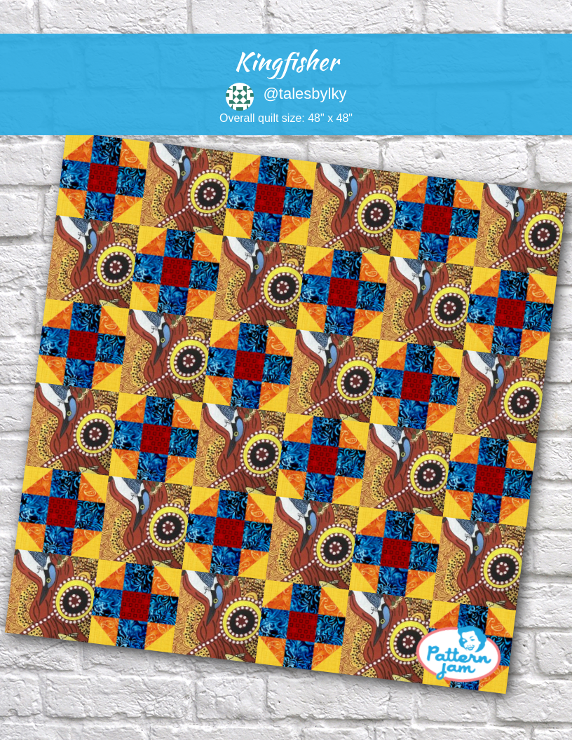 Kingfisher - custom quilt designed by &#64;talesbylky using PatternJam quilt design software