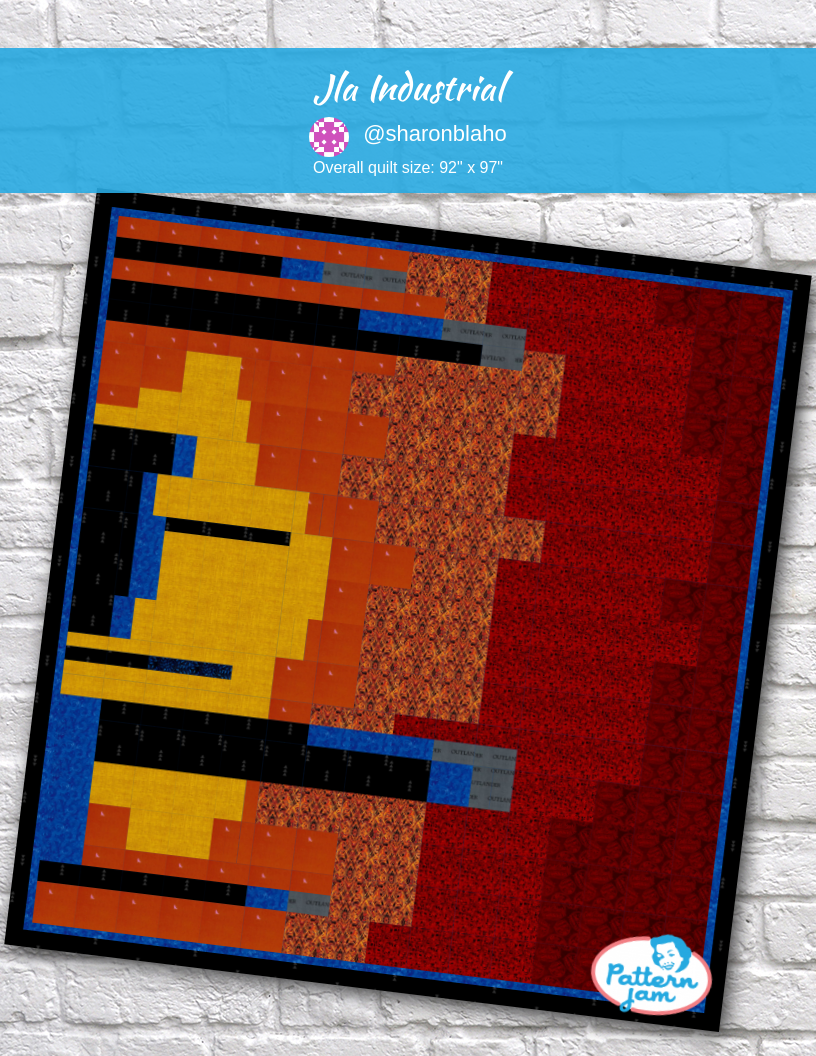 jla industrial - custom quilt designed by &#64;sharonblaho using PatternJam quilt design software