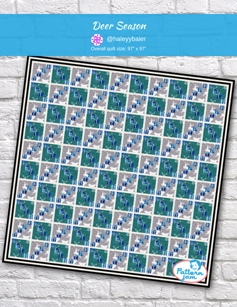 Deer season - custom quilt designed by &#64;haleyybaier using PatternJam quilt design software