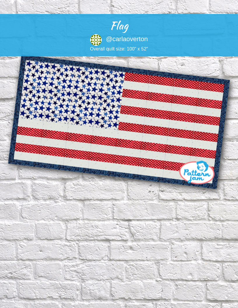 Flag - custom quilt designed by &#64;carlaoverton using PatternJam quilt design software