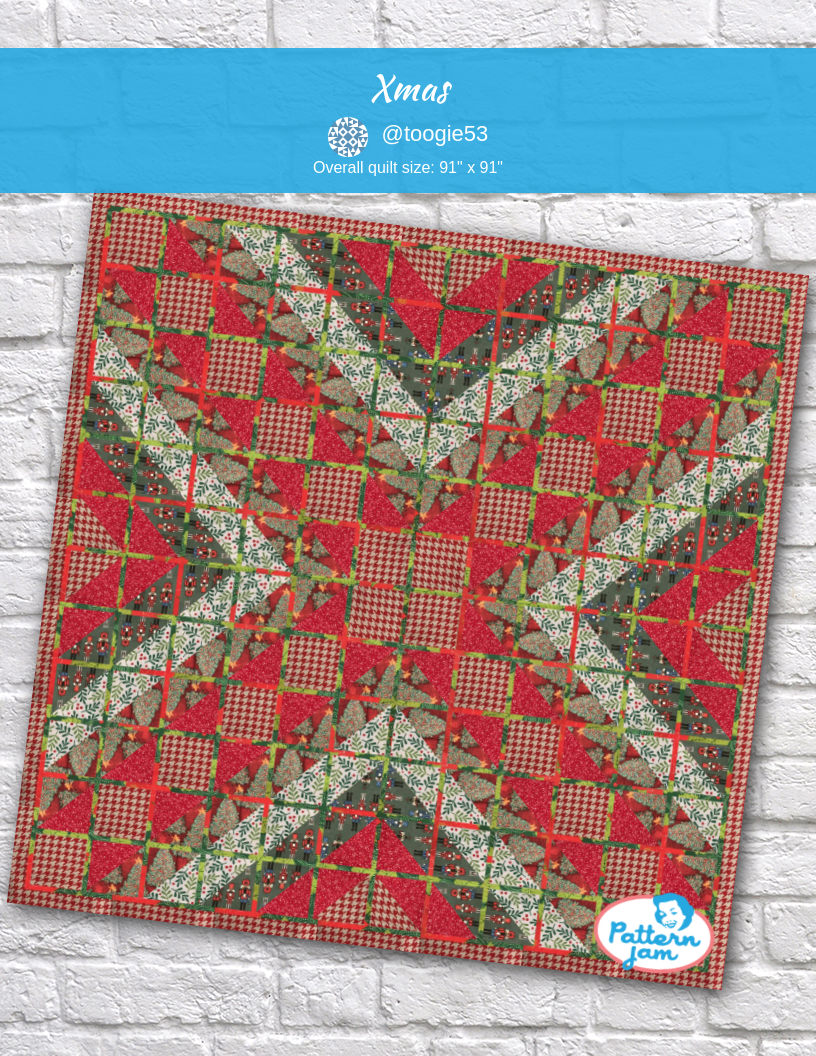 Xmas - custom quilt designed by &#64;toogie53 using PatternJam quilt design software