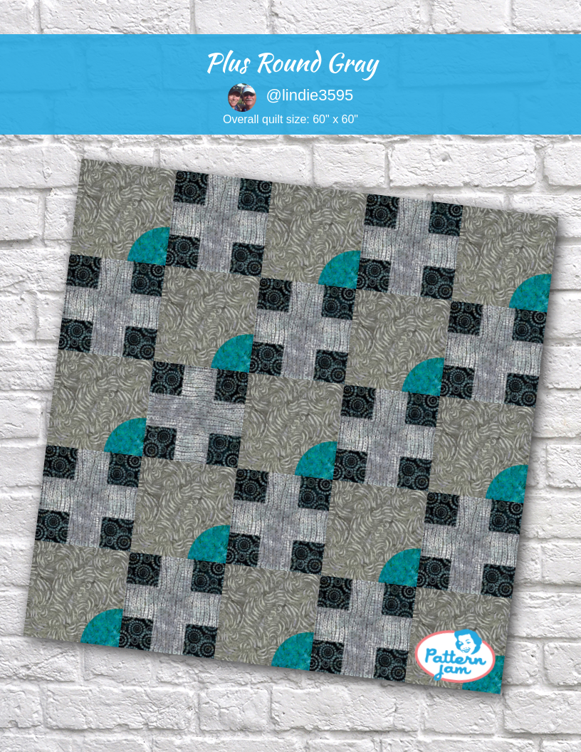 plus round gray - custom quilt designed by &#64;lindie3595 using PatternJam quilt design software
