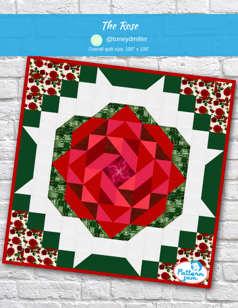 The Rose - custom quilt designed by &#64;toneydmiller using PatternJam quilt design software