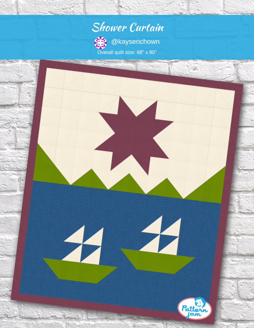 shower curtain - custom quilt designed by @kaysenchown using PatternJam quilt design software