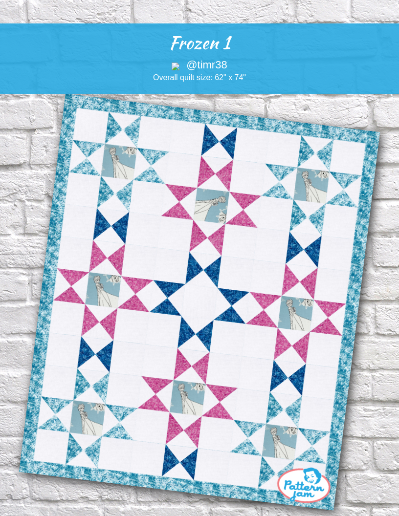 Frozen 1 - custom quilt designed by &#64;timr38 using PatternJam quilt design software