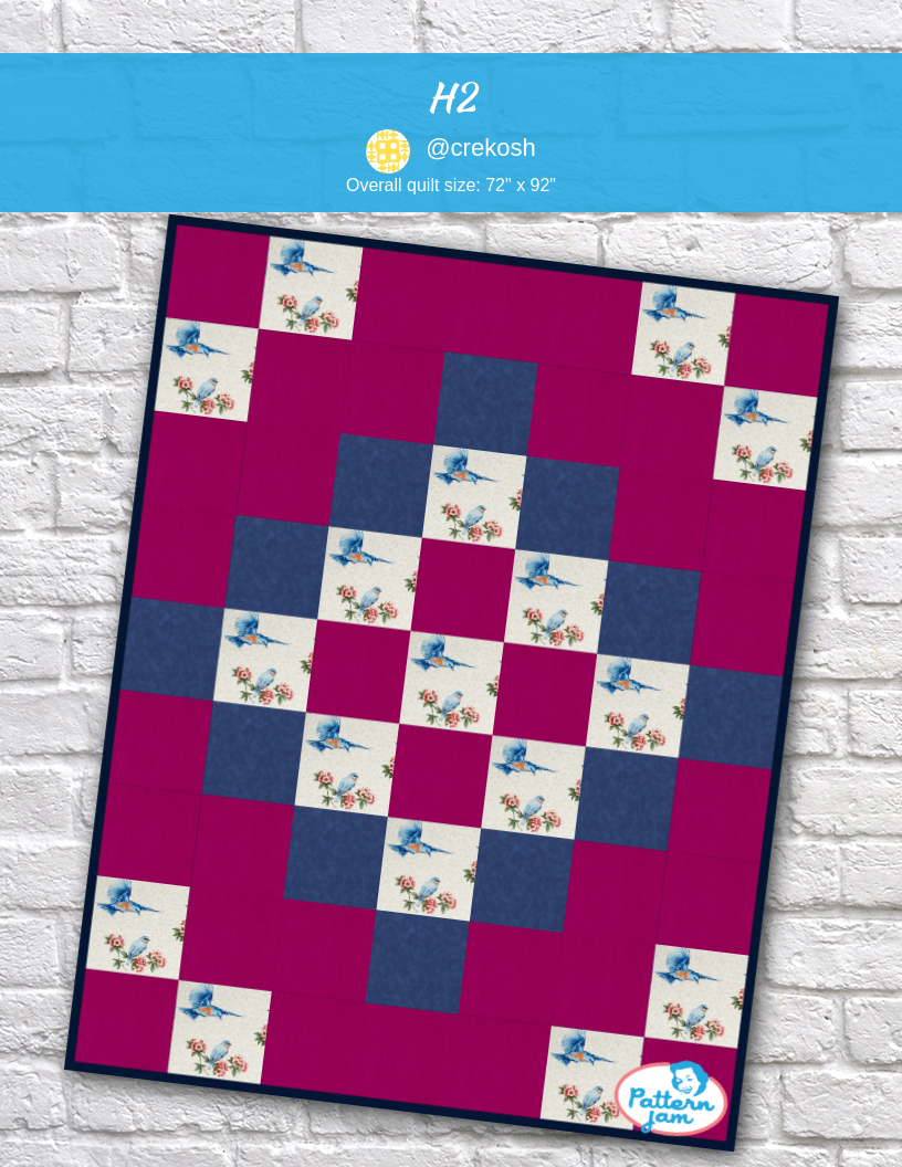 H2 - custom quilt designed by &#64;crekosh using PatternJam quilt design software