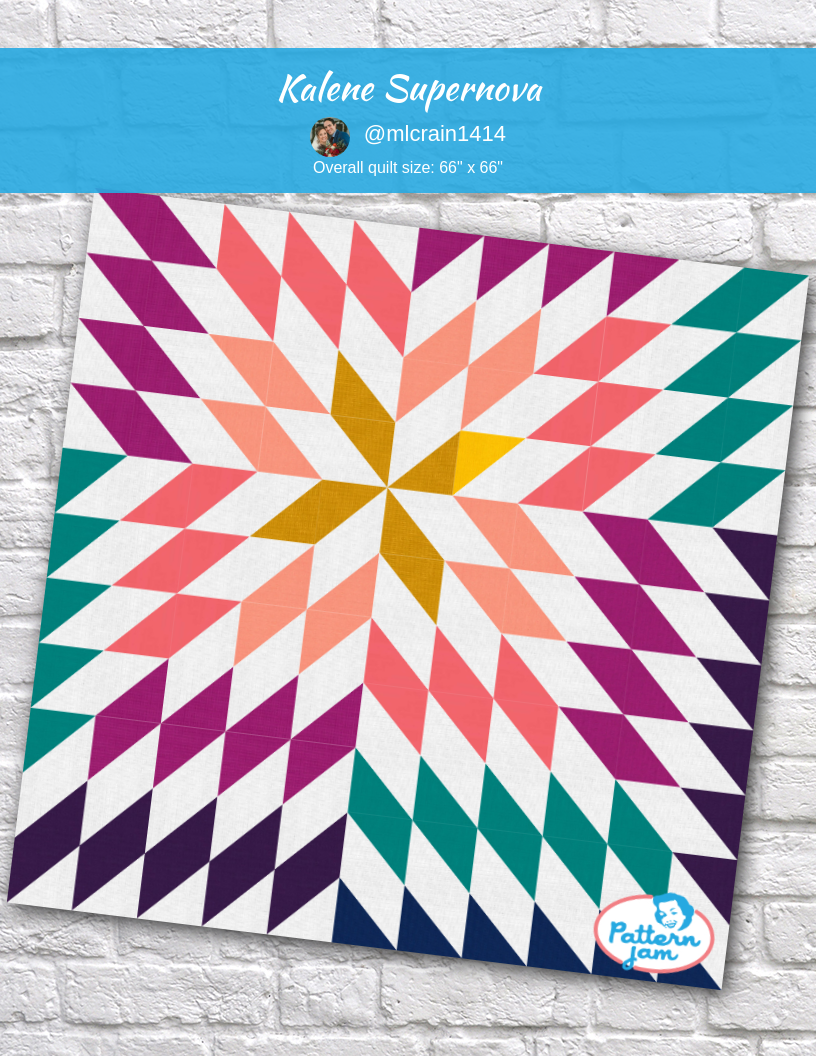 Kalene Supernova - custom quilt designed by &#64;mlcrain1414 using PatternJam quilt design software