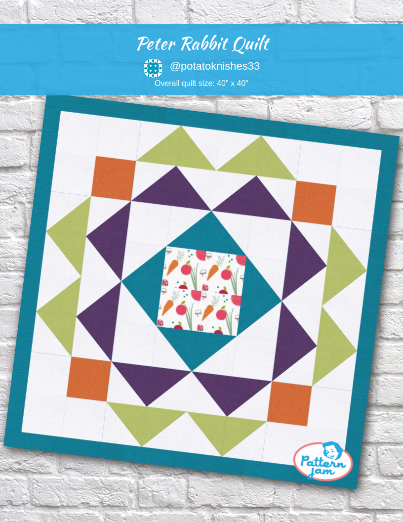 Peter rabbit quilt - custom quilt designed by &#64;potatoknishes33 using PatternJam quilt design software