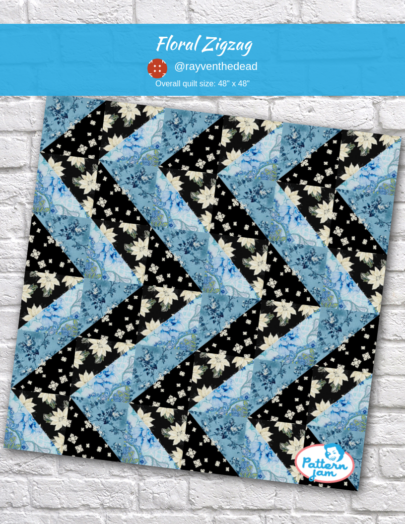 Floral zigzag - custom quilt designed by &#64;rayventhedead using PatternJam quilt design software
