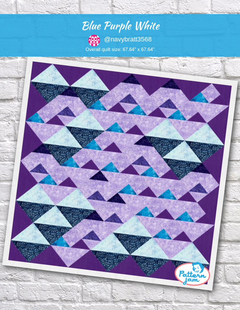 Blue purple white - custom quilt designed by @navybratt3568 using PatternJam quilt design software
