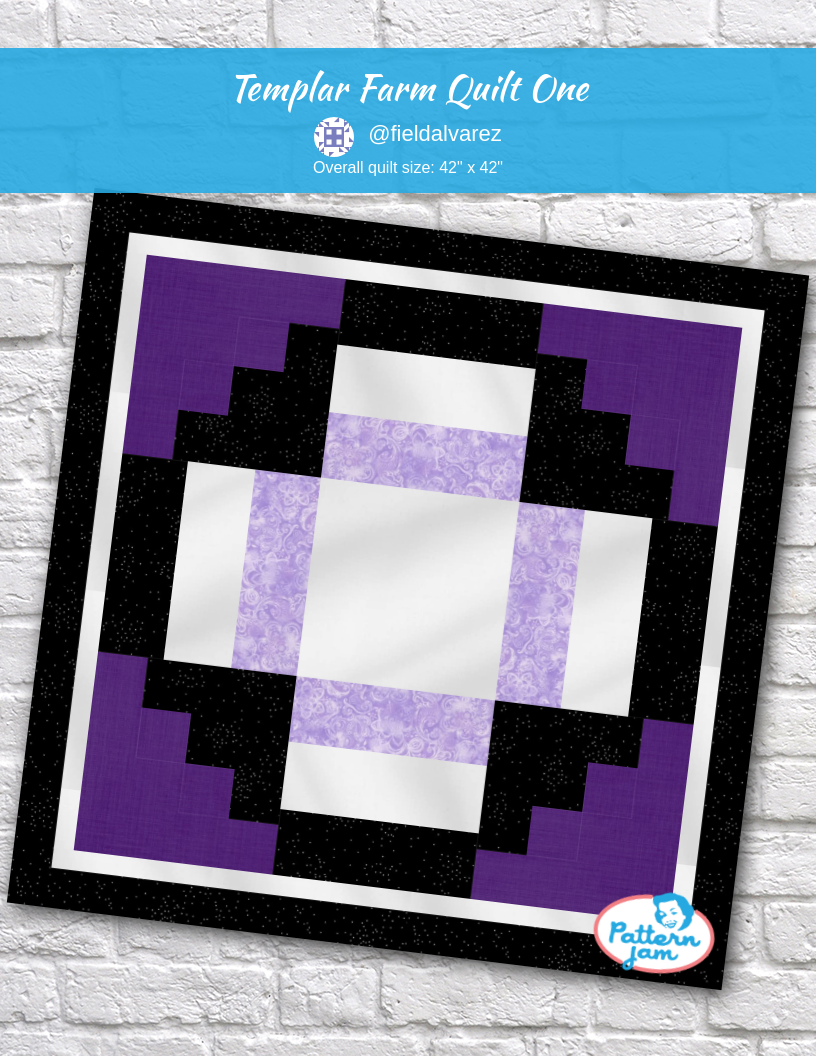 Templar Farm quilt one - custom quilt designed by &#64;fieldalvarez using PatternJam quilt design software