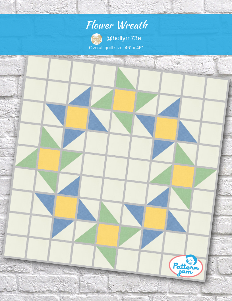 Flower Wreath - custom quilt designed by &#64;hollym73e using PatternJam quilt design software