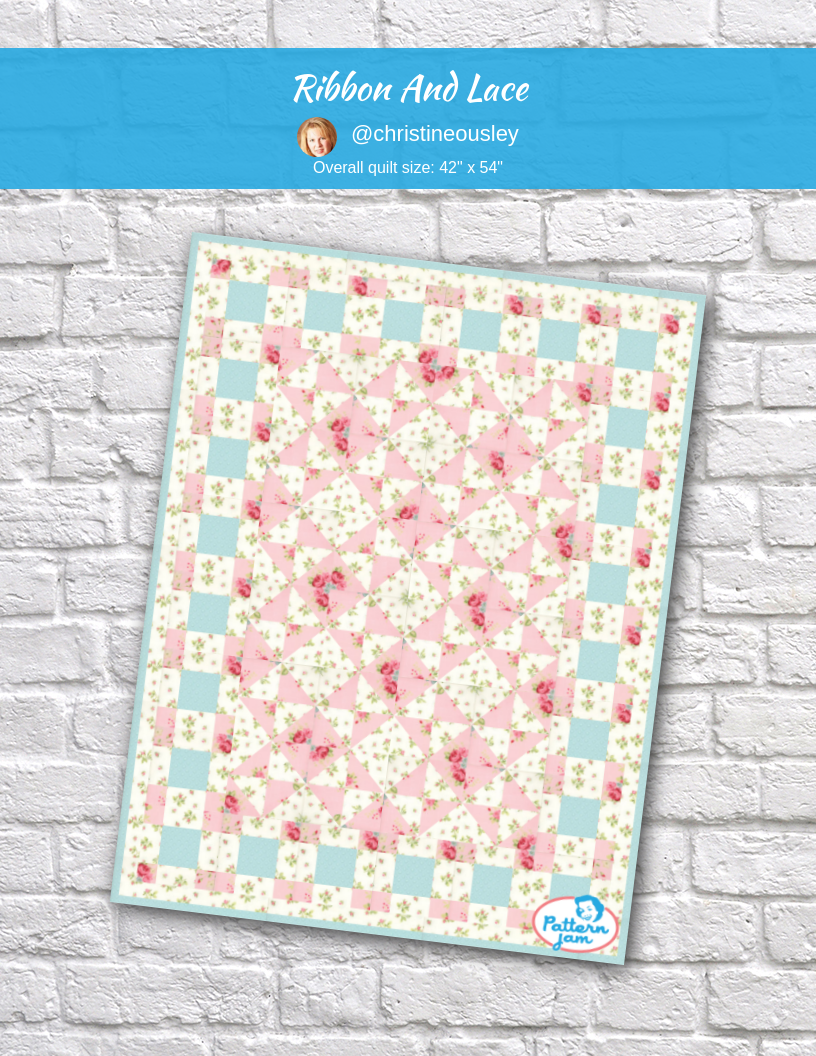 Ribbon and Lace - custom quilt designed by &#64;christineousley using PatternJam quilt design software