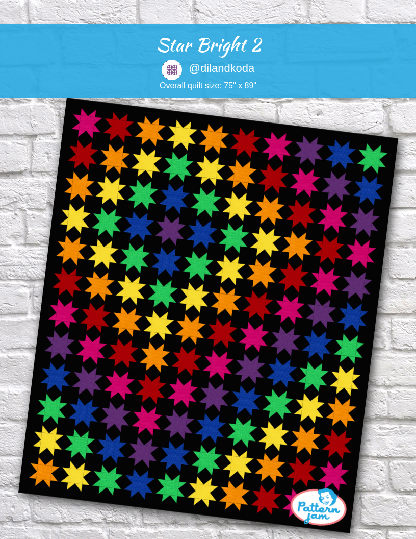 Star bright 2 - custom quilt designed by &#64;dilandkoda using PatternJam quilt design software
