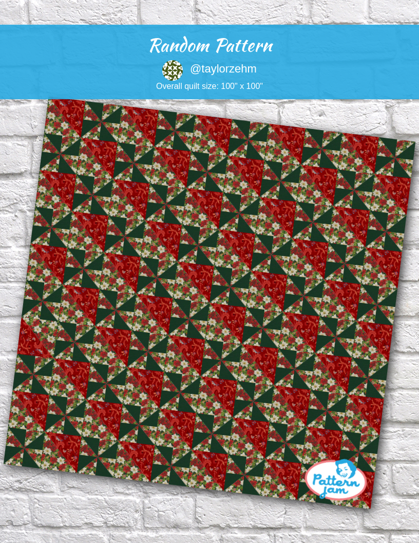 random pattern - custom quilt designed by &#64;taylorzehm using PatternJam quilt design software