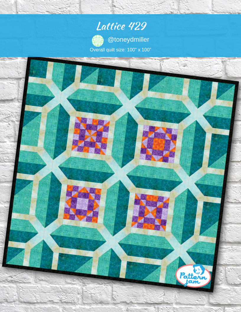 Lattice 429 - custom quilt designed by &#64;toneydmiller using PatternJam quilt design software