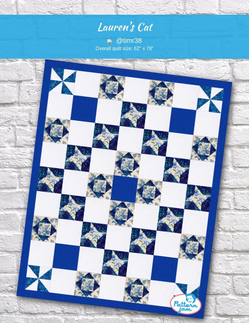 Lauren's Cat - custom quilt designed by &#64;timr38 using PatternJam quilt design software