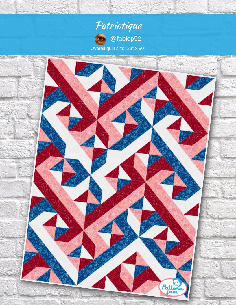Patriotique - custom quilt designed by &#64;fabiep52 using PatternJam quilt design software