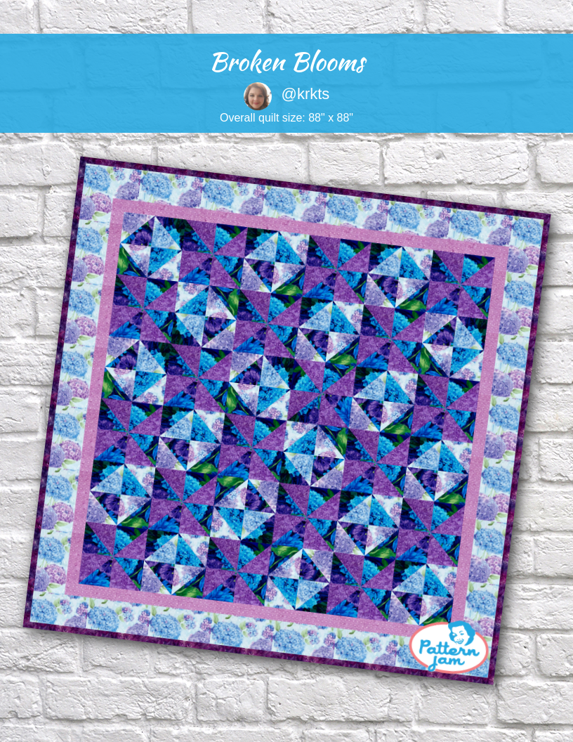 broken blooms - custom quilt designed by &#64;krkts using PatternJam quilt design software