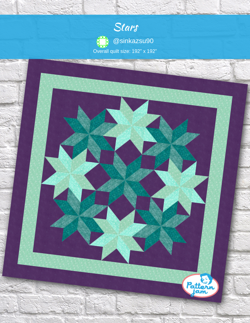 Stars - custom quilt designed by &#64;sinkazsu90 using PatternJam quilt design software