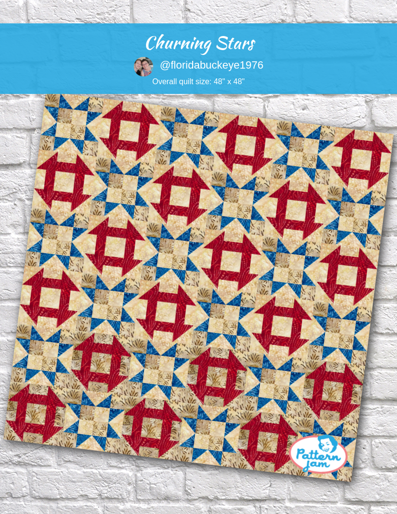 Churning stars - custom quilt designed by &#64;floridabuckeye1976 using PatternJam quilt design software
