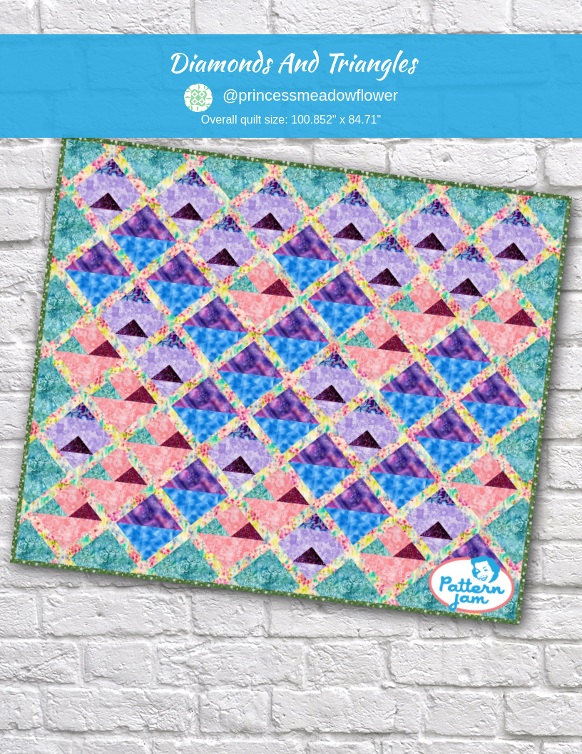diamonds and triangles - custom quilt designed by &#64;princessmeadowflower using PatternJam quilt design software
