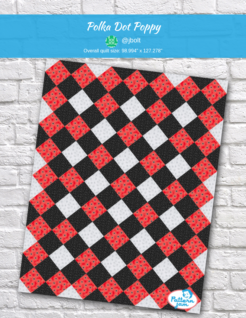 Polka Dot Poppy - custom quilt designed by @jbolt using PatternJam quilt design software