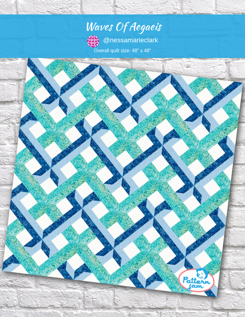 Waves of Aegaeis - custom quilt designed by &#64;nessamarieclark using PatternJam quilt design software