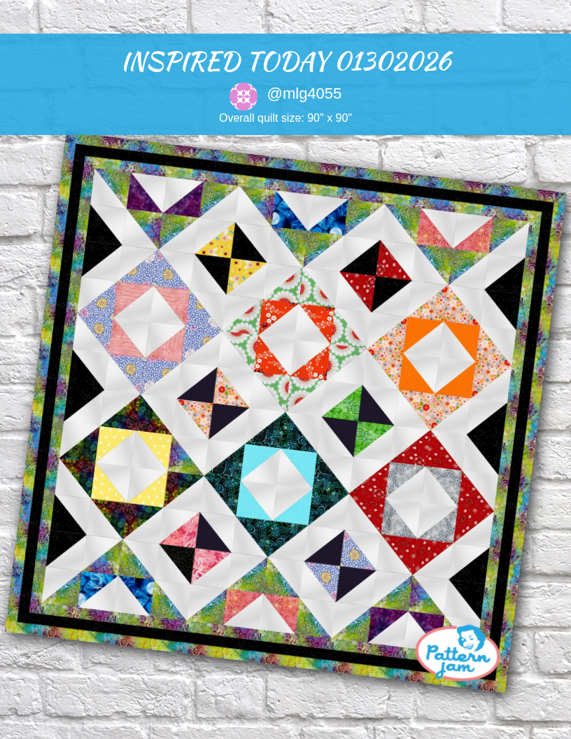 INSPIRED TODAY 01302026 - custom quilt designed by @mlg4055 using PatternJam quilt design software