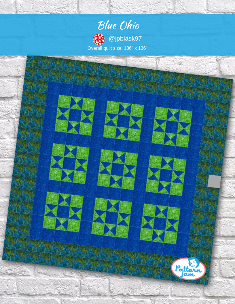 Blue Ohio - custom quilt designed by &#64;jpblask97 using PatternJam quilt design software