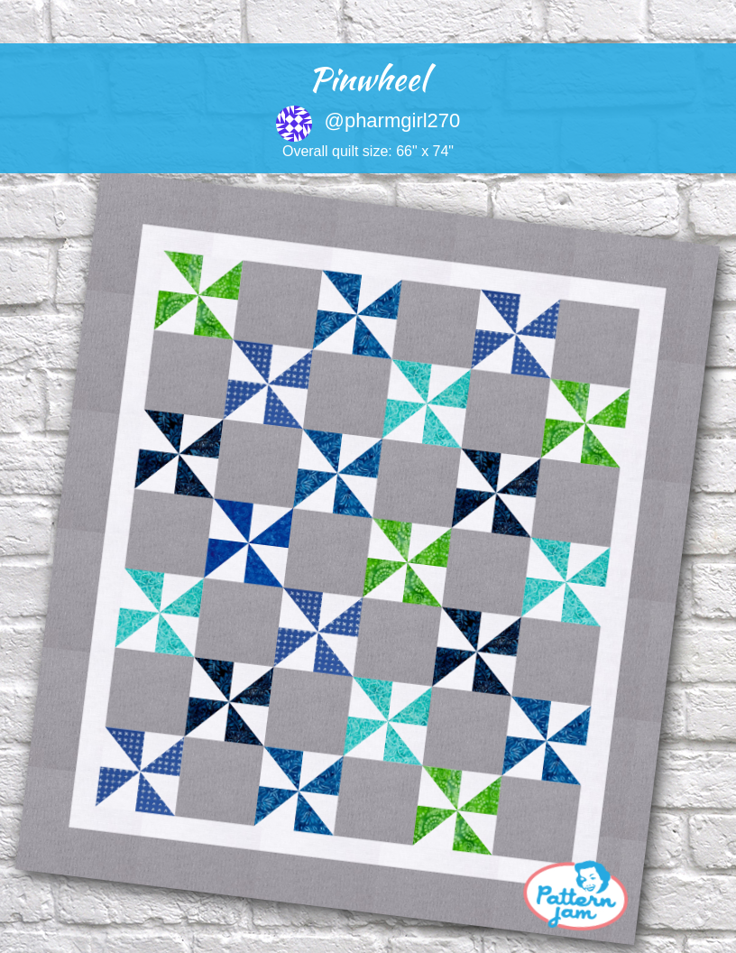 Pinwheel - custom quilt designed by &#64;pharmgirl270 using PatternJam quilt design software