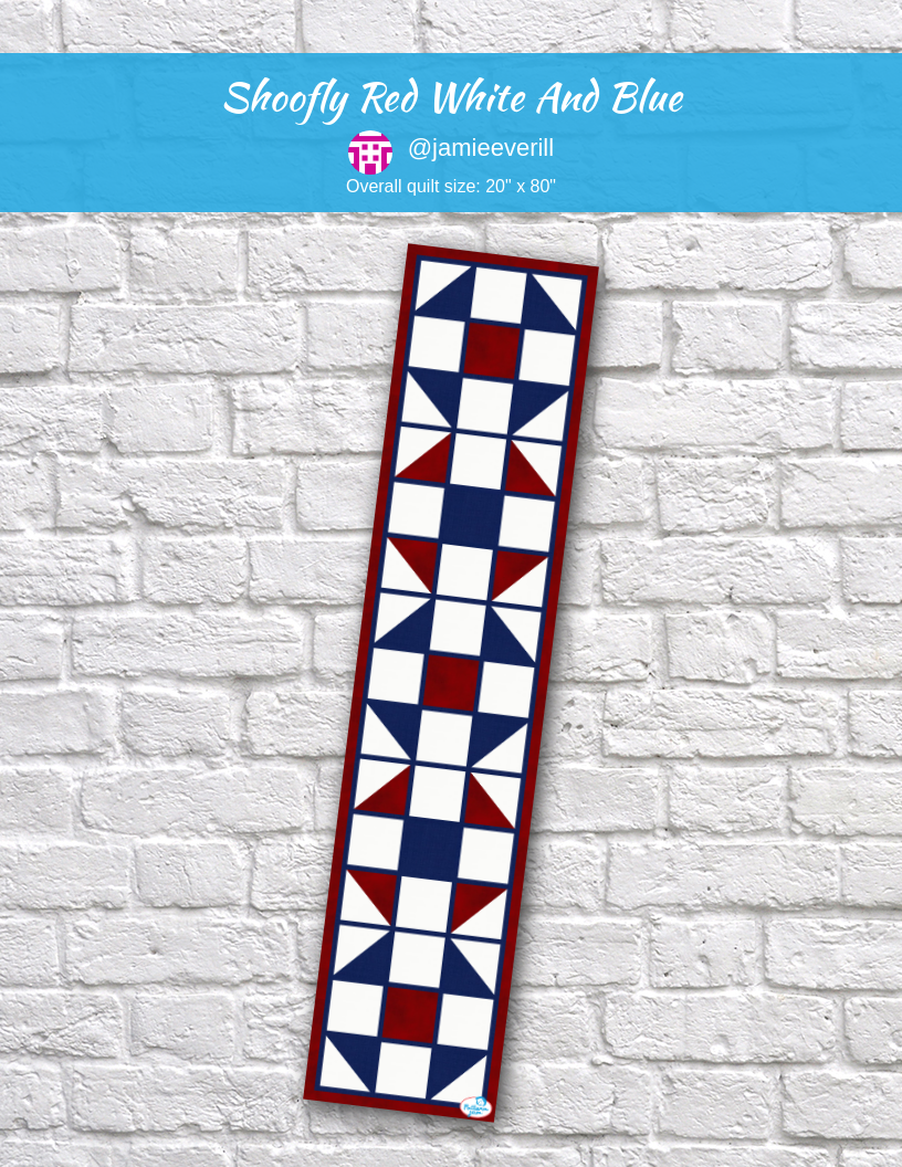 Shoofly red white and blue - custom quilt designed by &#64;jamieeverill using PatternJam quilt design software