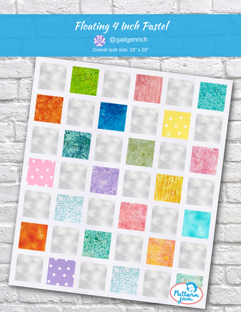floating 4 inch pastel - custom quilt designed by &#64;gailgenrich using PatternJam quilt design software
