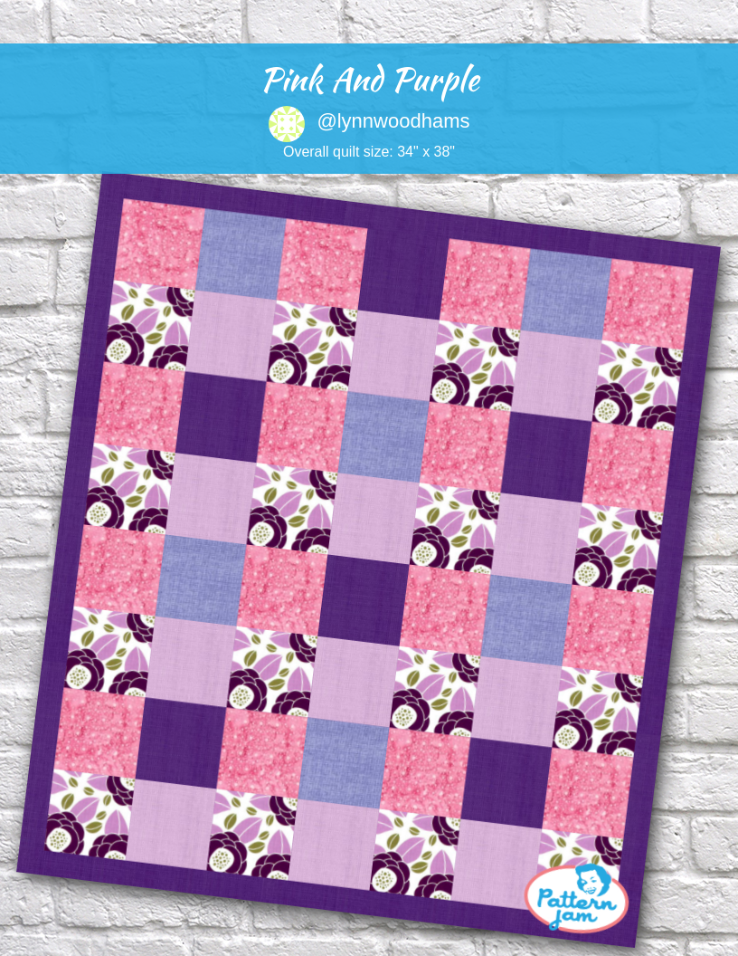 Pink and Purple - custom quilt designed by &#64;lynnwoodhams using PatternJam quilt design software