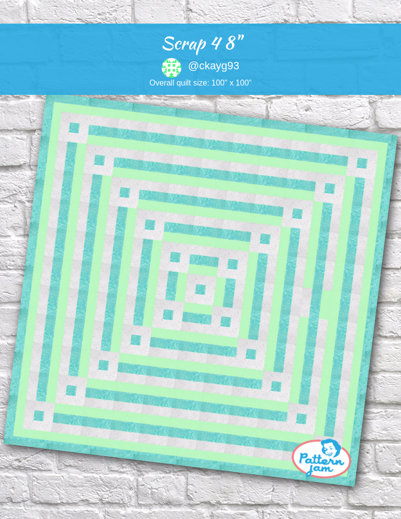 Scrap 4 8" - custom quilt designed by &#64;ckayg93 using PatternJam quilt design software